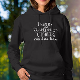 Jag springer på kaffe kramar hund kärlek vit t shirt