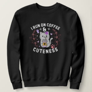 Jag springer på kaffe & söthet Sött Kitty-design T Shirt