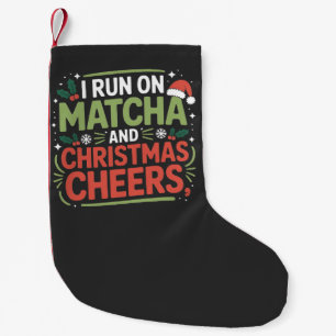Jag springer på Matcha och julstämning Grönt dryck Liten Julstrumpa