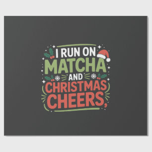 Jag springer på Matcha och julstämning Grönt dryck Presentpapper