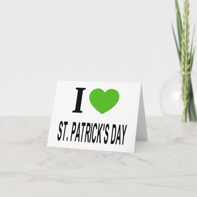 Jag ❤️ ST. PATRICKSDAGEN med grönt hjärta  Kort (Framsida)