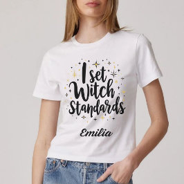 Jag ställer in Witch Standards Halloween Funny T Shirt
