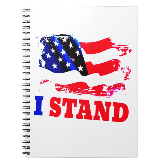 JAG STAND American Flagga Anteckningsbok (Framsidan)