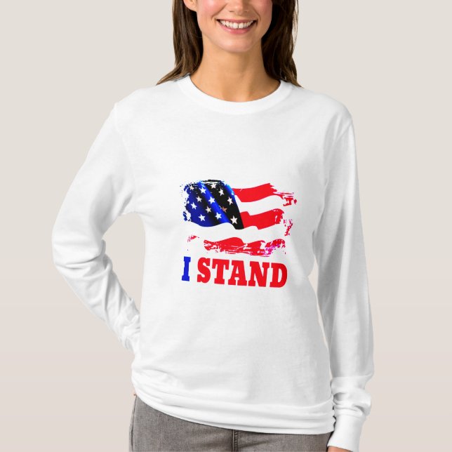 JAG STAND American Flagga T Shirt (Framsida)