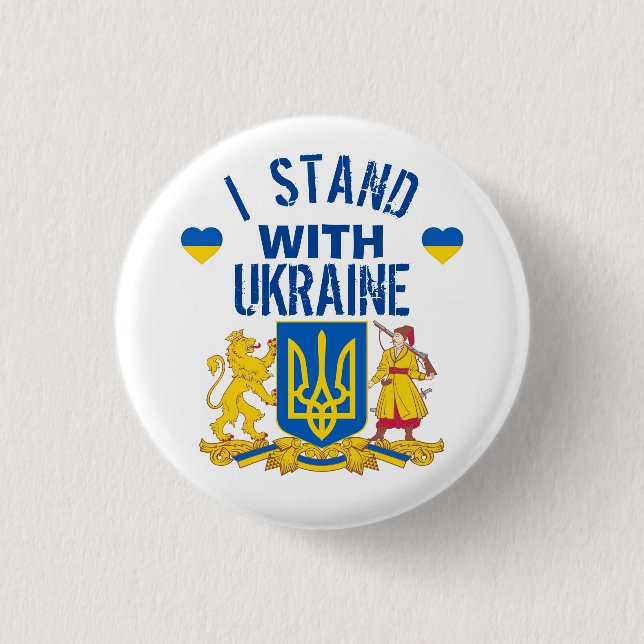 JAG STAND WITH UKRAINE Button Knapp (Framsida)