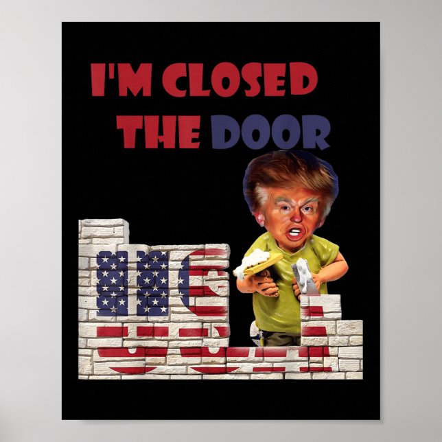 Jag stängde dörren, Teckning i Trump Gräns Poster (Framsidan)