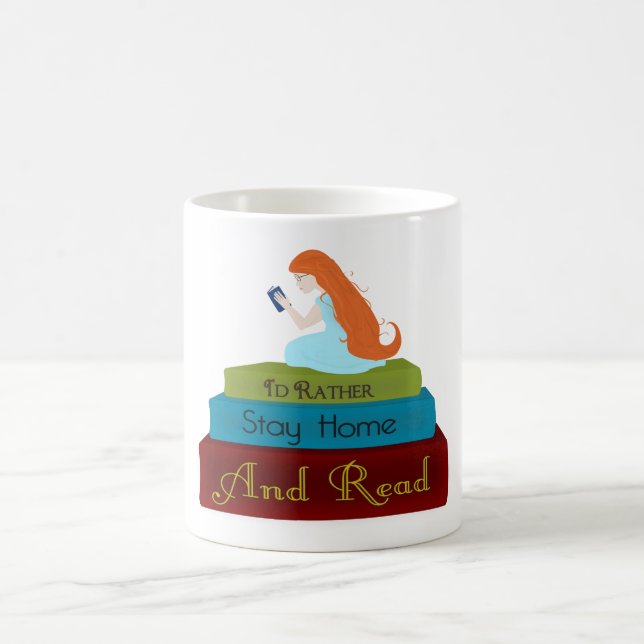 Jag stannar hellre hemma och läser kaffemugg (Center)