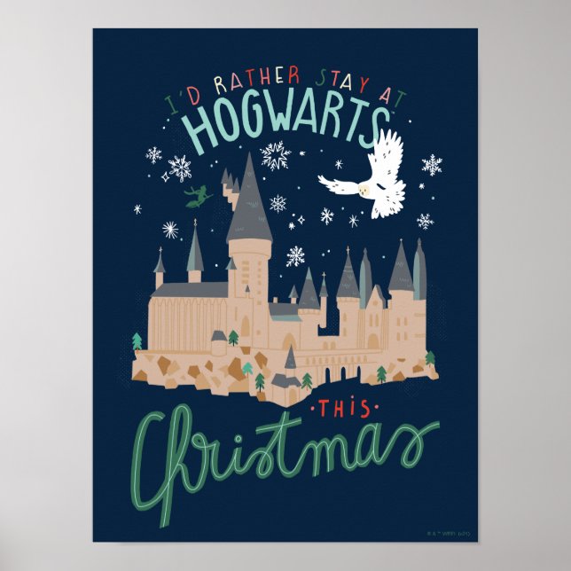 Jag stannar hellre på Hogwarts i julas Poster (Framsidan)