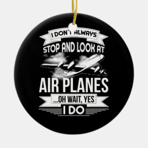 Jag stannar inte alltid och tittar på flygplan julgransprydnad keramik
