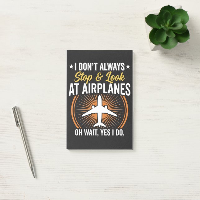 Jag Stannar Inte Alltid Och Tittar På Flygplan Post-it Block (Kontor)