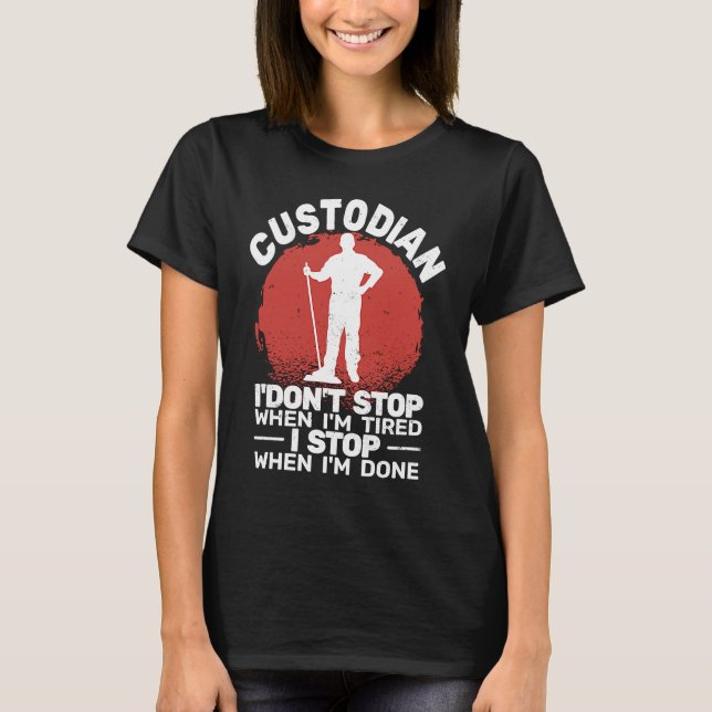 Jag stannar inte när det är dags att sätta igång. t shirt (Framsida)