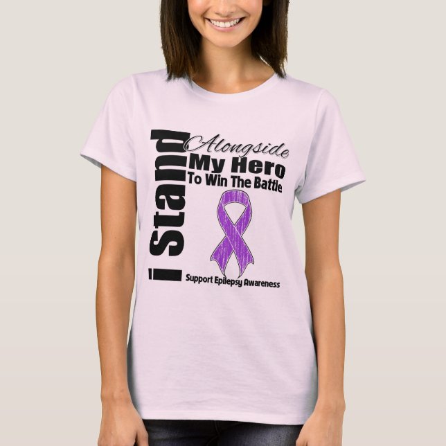 Jag står bredvid min Hero Epilepsy Tee Shirt (Framsida)