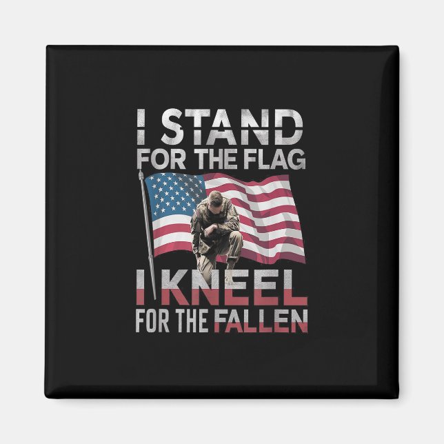 Jag står för Flagga i Kneel. Magnet (Framsidan)