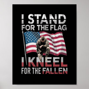 Jag står för Flagga i Kneel. Poster