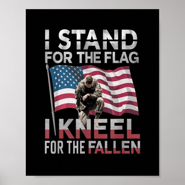 Jag står för Flagga i Kneel. Poster (Framsidan)