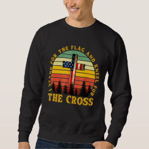 Jag står för Flagga jag känner för Kor Jesus C Lång Ärmad Tröja