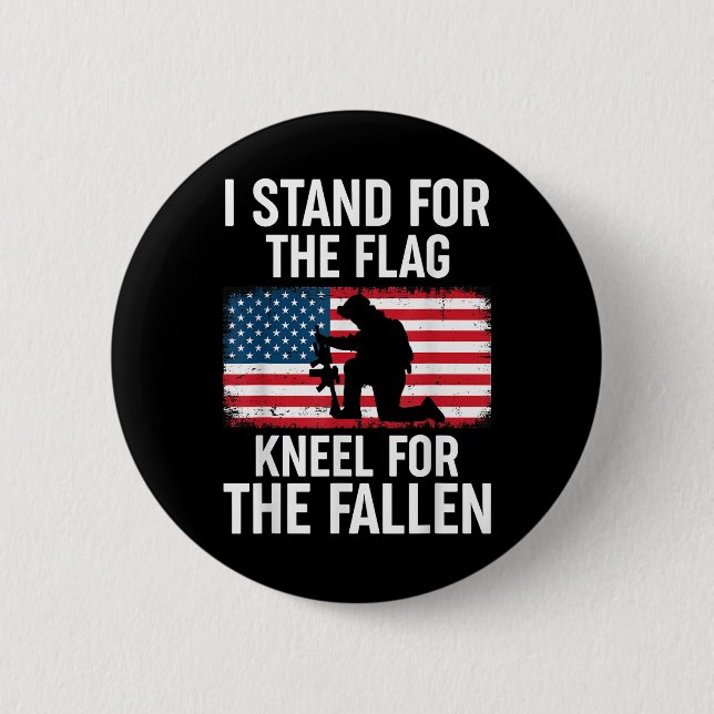 Jag står för Flagga Kneel för fallet - Knapp (Framsida)