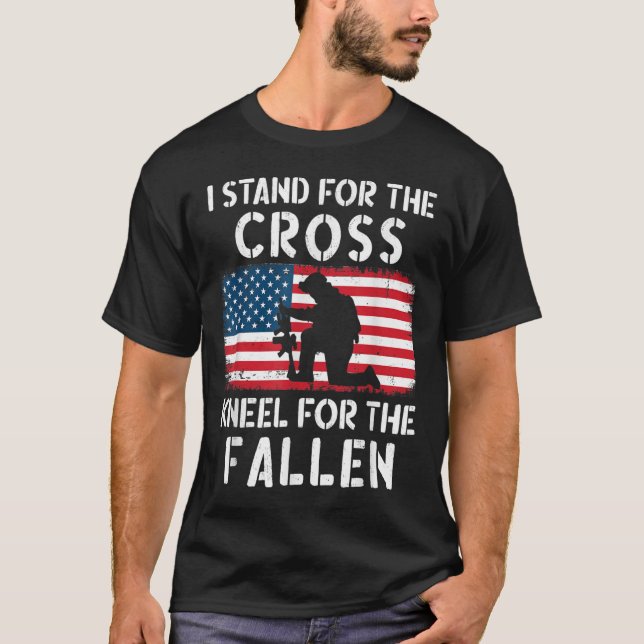 Jag står för Flagga Kneel för fallet - T Shirt (Framsida)