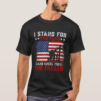 Jag står för Flagga och Kneel för Fallen T Shirt