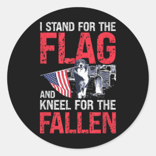 Jag står för Flagga och Kneel för fallet Runt Klistermärke