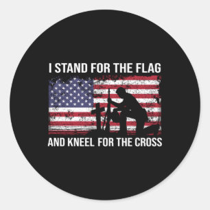 Jag står för Flagga och Kneel för Kor Ameri Runt Klistermärke