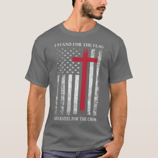 Jag står för Flagga och Kneel för Kor Shirt T