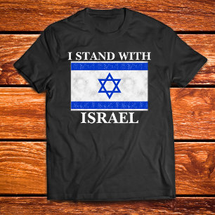 Jag står för Israel Blue White Flagga T Shirt