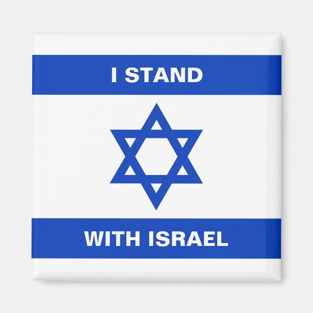 Jag står för Israels anpassningsbar flagga Magnet (Framsidan)
