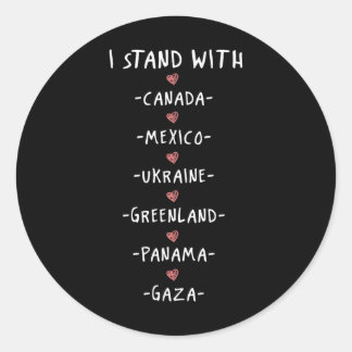 Jag står för Kanada Mexiko och Ukraina Grönland Pa Runt Klistermärke