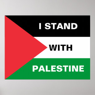 Jag står för Palestinas anpassningsbar flagga Poster