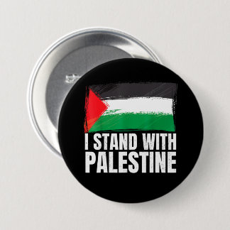 Jag står för Palestinas folkmord i Gaza Flagga Knapp