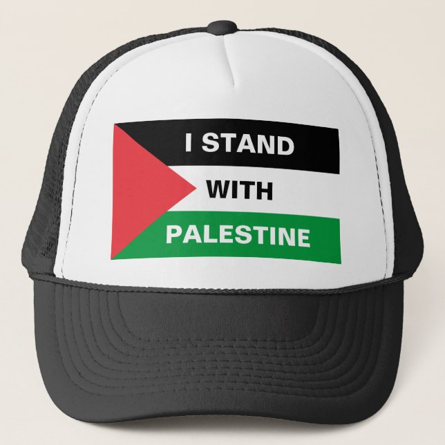 Jag står för Palestinas text Palestinas flagga anp Keps (Framsida)