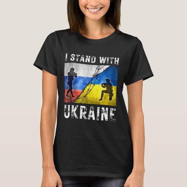 Jag står för Ukraina, Amerika, Ukraina Karta T Shirt (Framsida)