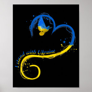 Jag står för Ukraina Dove Flagga Peace Free Ukrain Poster