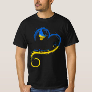 Jag står för Ukraina Dove Flagga Peace Free Ukrain T Shirt