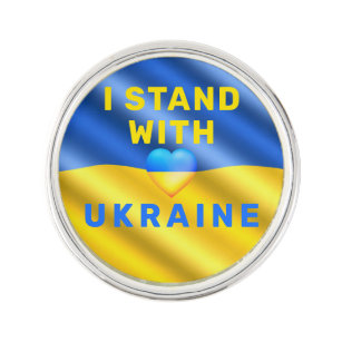 Jag står för Ukraina - Flagga - fred - frihet  Kavajnål