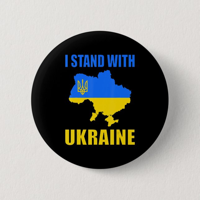 Jag står för Ukraina Karta och Ukraina Flagga Knapp (Framsida)
