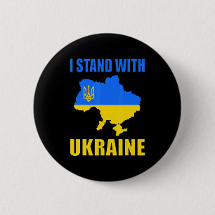 Jag står för Ukraina Karta och Ukraina Flagga Knapp