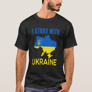 Jag står för Ukraina Karta och Ukraina Flagga T Shirt