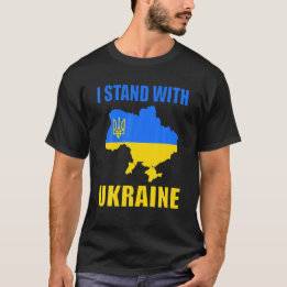Jag står för Ukraina Karta och Ukraina Flagga T Shirt