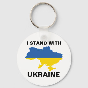 Jag står för Ukraina och Flagga och Karta Keycha Nyckelring