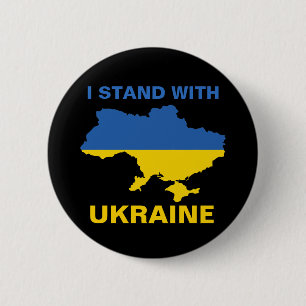 Jag står för Ukraina och Flagga och Karta Knapp