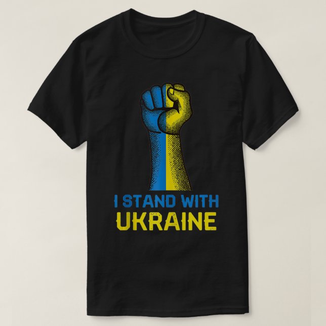Jag står för Ukraina Shirt Resistent Ukrainas Flag T (Design framsida)