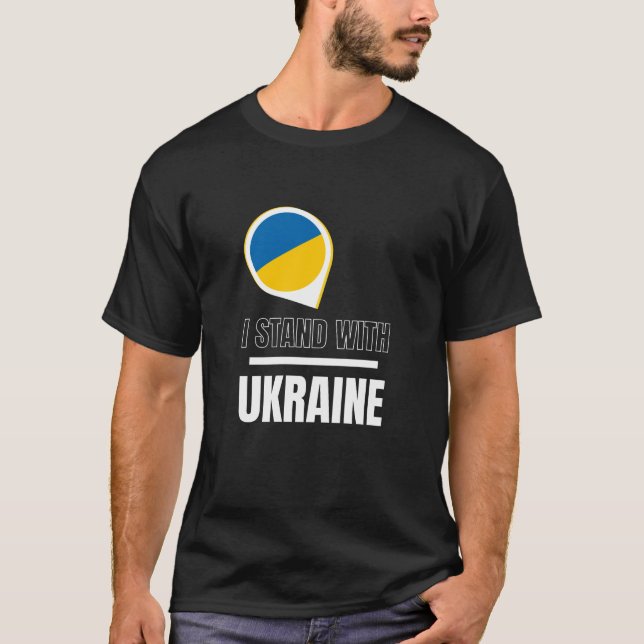 Jag står för Ukraina - stödja ukrainare T-Shirt (Framsida)