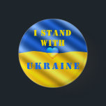 Jag står för Ukraina Support Ukraina-knappar Knapp<br><div class="desc">Stödja ukrainska knappar - jag står med Ukraina - fred - ukrainsk Flagga - frihet - patriotisk - stark tillsammans - seger! Du kan överföra till mer än 1 000 Zazzle-produkter!</div>