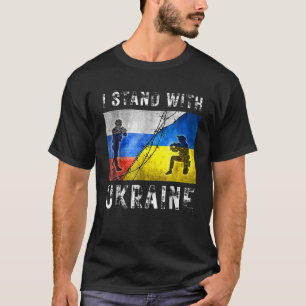 Jag står för Ukrainas amerikanska ukrainska Flagga T Shirt