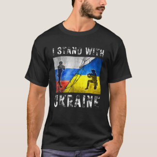 Jag står för Ukrainas amerikanska ukrainska Flagga T Shirt