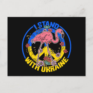 Jag står för Ukrainas Blommigt Flamingo Vykort