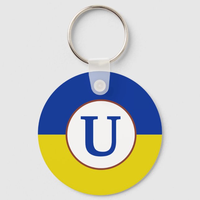 Jag står för Ukrainas flagga av blå gult Nyckelring (Framsida)