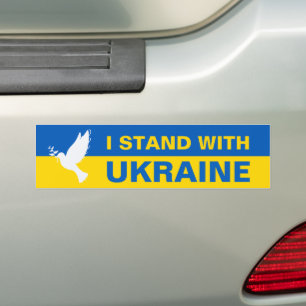 Jag står för Ukrainas Flagga Dove Peace Bildekal